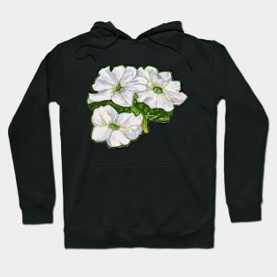 White Flower Marker Illustration Hoodie